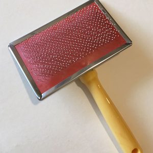 Sheepskin brush plastic handle