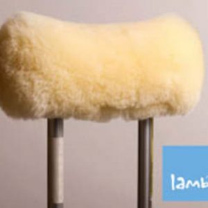 Underarm crutch with sheepskin cover